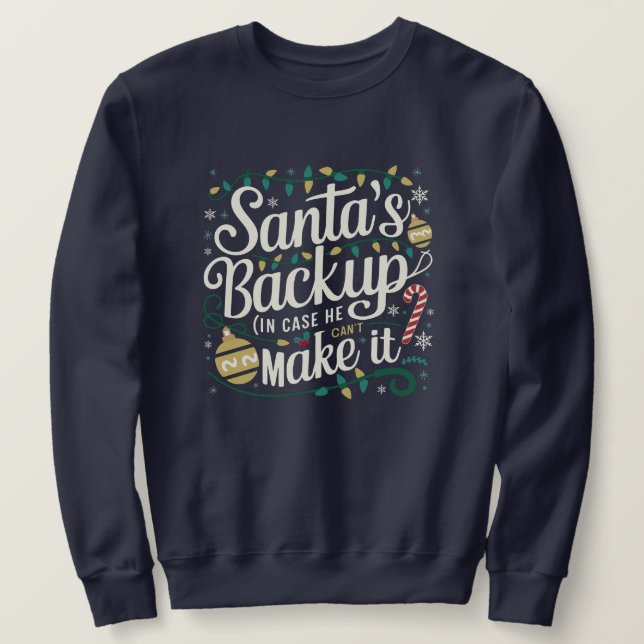 Backup de papais noeis | Camisetas de Natal da Fam (Frente do Design)