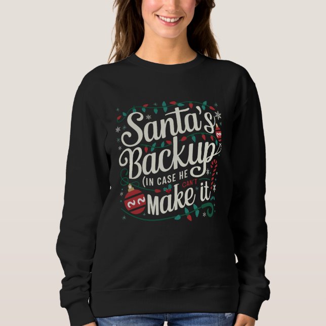 Backup de papais noeis | Camisetas de Natal da Fam (Frente)