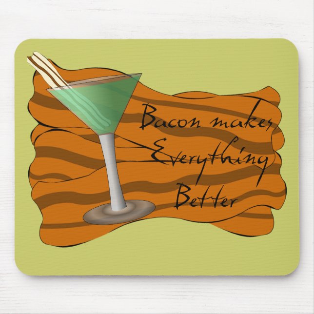 Bacon engraçado Martini Mousepad (Frente)
