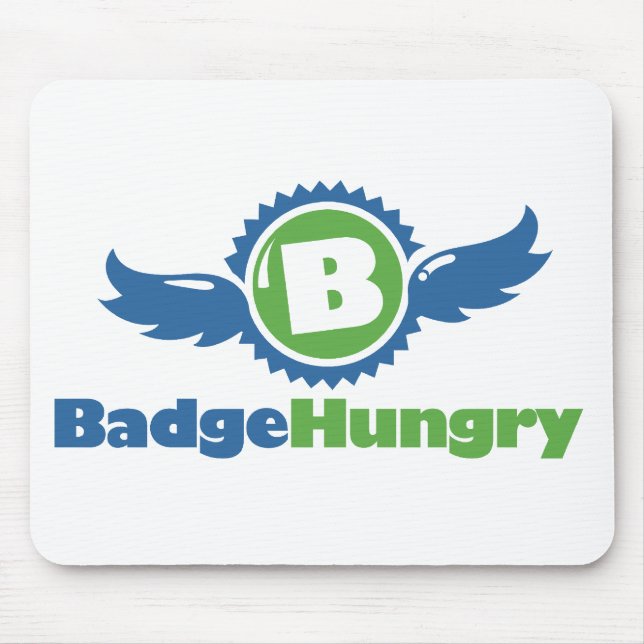 BadgeHungry branco Mousepad (Frente)