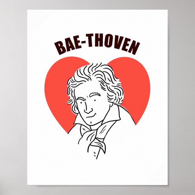 Bae-Thoven Classic Music Pun Poster (Frente)