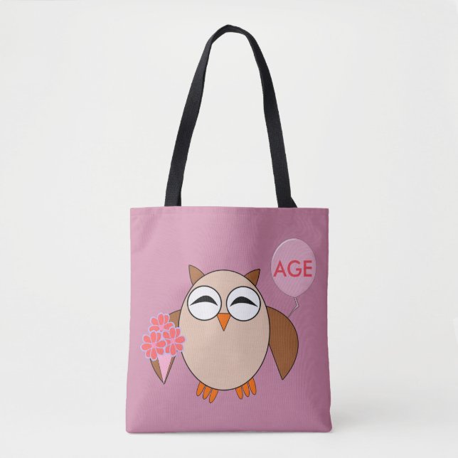 Bag de Tote de Aniversário com Idade Personalizada (Frente)