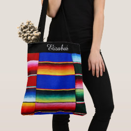 Bag de Tote de Faixa de Serape Personalizada