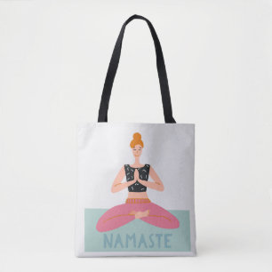 Bag de Tote de Grama de Ilustração do Namaste