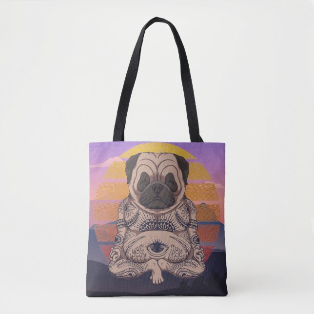 Bag de Tote de Pug em Yoga (Frente)