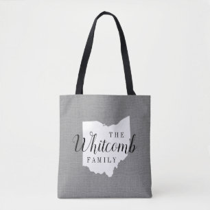Bag de Tote do Estado do Monograma da Família Ohio