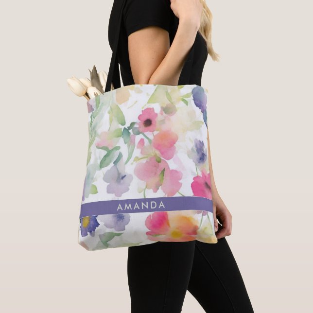 Bag de Tote Na moda Chic Trendy Floral Cute Elegan (Close Up)