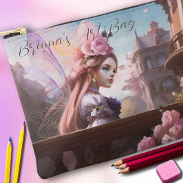 Bag dos acessórios de aquarela rosa-claro-inspirad