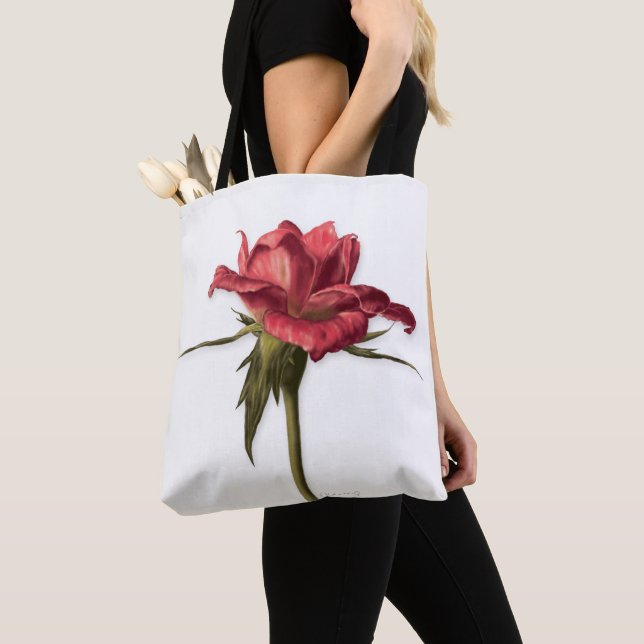 Bag Floral Rosa Tote Elegante (Close Up)