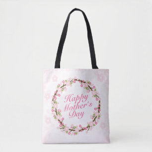 Bag Floral Wreath Tote do Dia de as mães Elegante 