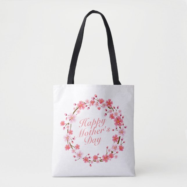 Bag Floral Wreath Tote do Dia de as mães Elegante  (Frente)