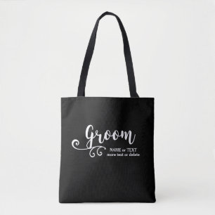 Bag Tote do Groom   Script Moderno Preto legal