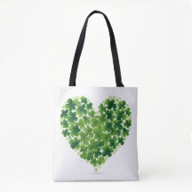 Bag Tote em forma de xamrock em forma de coração