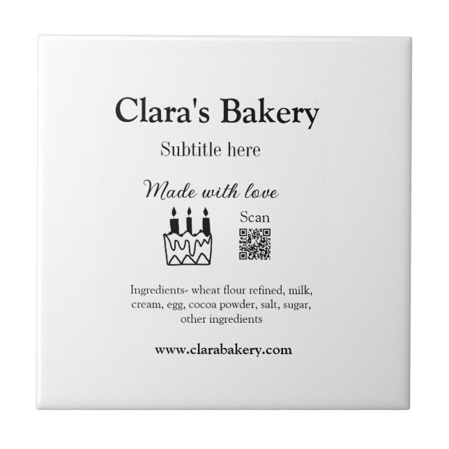 Bagaço de padaria adiciona ingredientes feitos com (Frente)