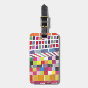 Bagagem Amostras Vermelhas e Pixels Coloridos Etiqueta de 