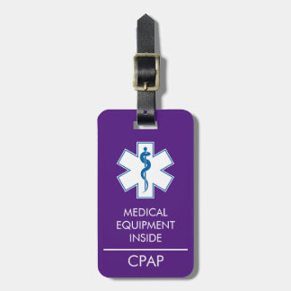 Bagagem CPAP ou Carregar de Alerta Médico na Etiqueta de B