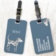 Diversão da etiqueta de monograma do cão Dalmacian