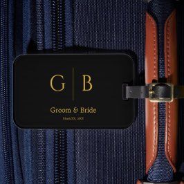 Bagagem Elegante Etiqueta de Casamento Personalizada em Do