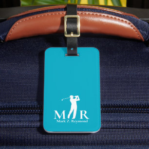 Bagagem Etiqueta Azul de Golfista Monogramada
