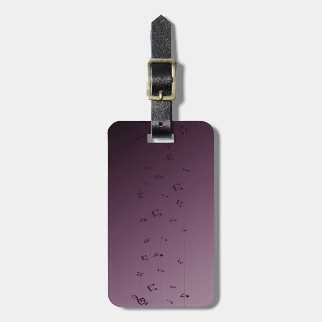 Bagagem Etiqueta Bagagens de Notas Musicais Góticas (Frente Vertical)