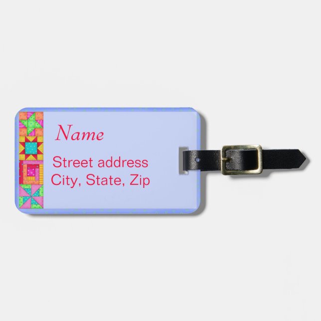 Bagagem Etiqueta da máquina de lavanda Quiletar Bloquear B (Frente Horizontal)