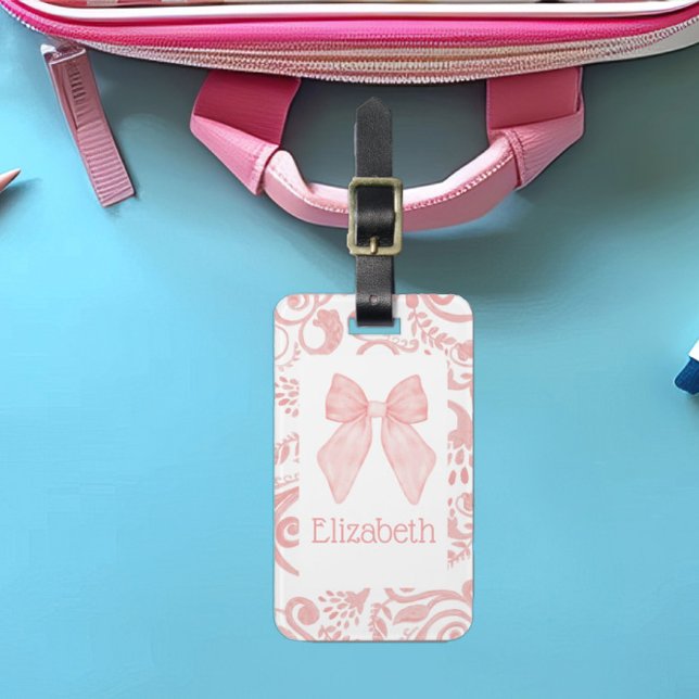 Bagagem Etiqueta de Arco rosa Coqueta Estética para Crianç (Criador carregado)