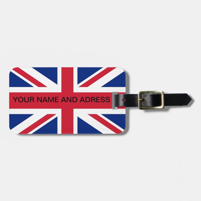 Bagagem Etiqueta de bagagens com pavilhão do Reino Unido (Frente Horizontal)