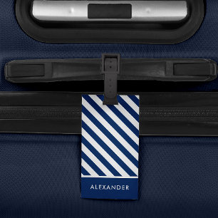 Bagagem Etiqueta de faixa branca azul-marítima personaliza