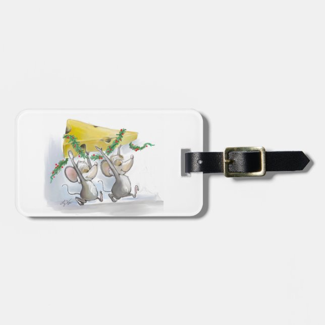 Bagagem Etiqueta de feliz Mic e Mac (Frente Horizontal)