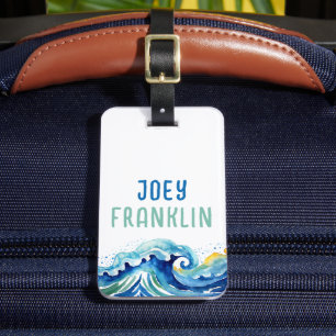Bagagem Etiqueta de Mochila Personalizada Wave Beach da Wa