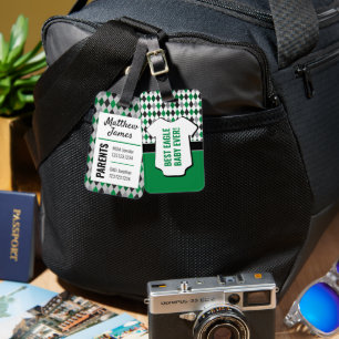 Bagagem Etiqueta de Padrão de Estilo Preto Verde da Bebê Á