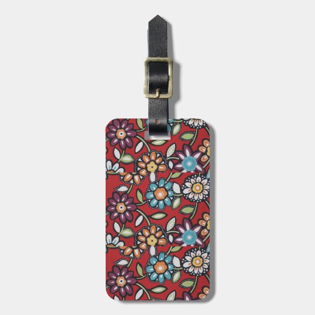 Bagagem Etiqueta de potência floral dos anos 70 (Frente Vertical)