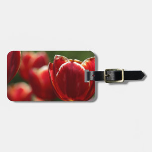 Bagagem etiqueta de tulipa vermelha