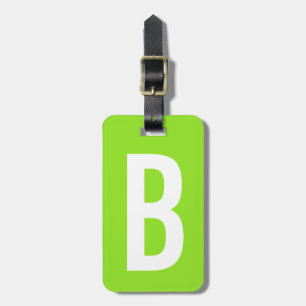 Bagagem Etiqueta de viagem de monograma verde neon colorid