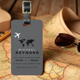 Bagagem Etiqueta de Viagem moderna com nome personalizado