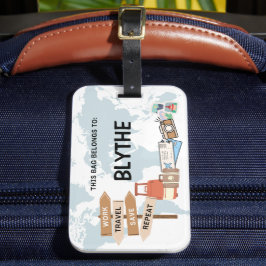 Bagagem Etiqueta de Viagem personalizada - Trabalho, Viage