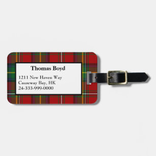 Bagagem Etiqueta de Xadrez Red Boyd Tartan