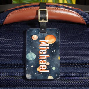Bagagem Etiqueta para mochila de meninos com planetas do e