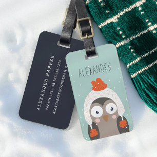 Bagagem Etiqueta Personalizada da Coruja de Inverno   Ment