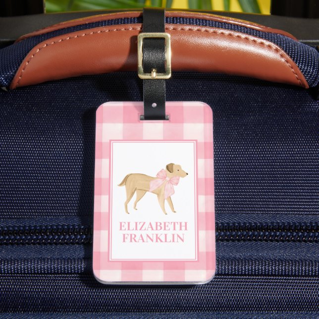 Bagagem Etiqueta Personalizada de Cachorro Escolar (Frente Insitu 2)