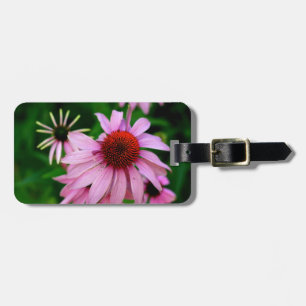 Bagagem etiqueta preta da flor de echinacea púrpura