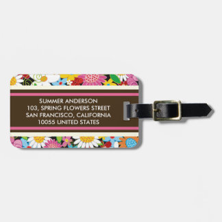 Bagagem Flores de primavera Whimsical Etiqueta de Bagagens