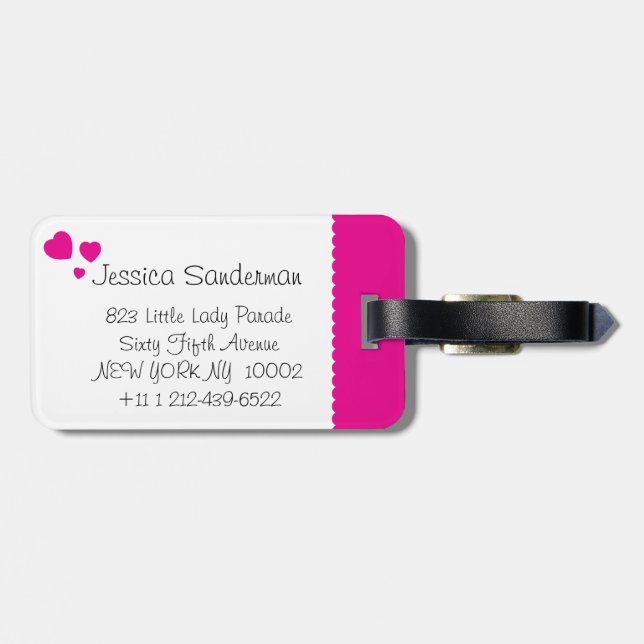 Bagagem Garotas voando cardíaca ladybug etiqueta branca de (Traseira Horizontal)