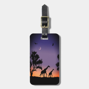 Bagagem Girafas da alvorada africanas - etiqueta de bagage