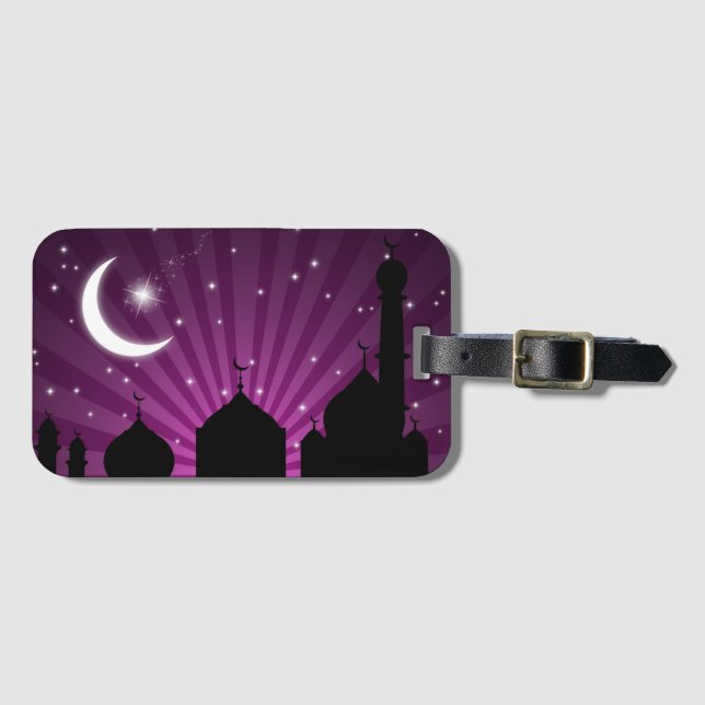 Bagagem Mesquita Silhoule Purple Night - Etiqueta de Bagag (Frente Horizontal)