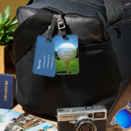 Bagagem Na Etiqueta Azul De Golfe Tee