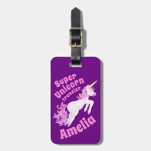 Bagagem Nome de etiqueta de crianças rosas de cavaleiro su (Frente Vertical)