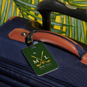 Bagagem Nome de etiqueta de Golfer Adventures com Golf Clu