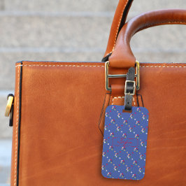 Bagagem Padrão azul mínimo geométrico Vermelho Etiqueta de