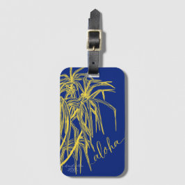 Bagagem Saco de etiqueta de árvore Hala azul amarela Aloha